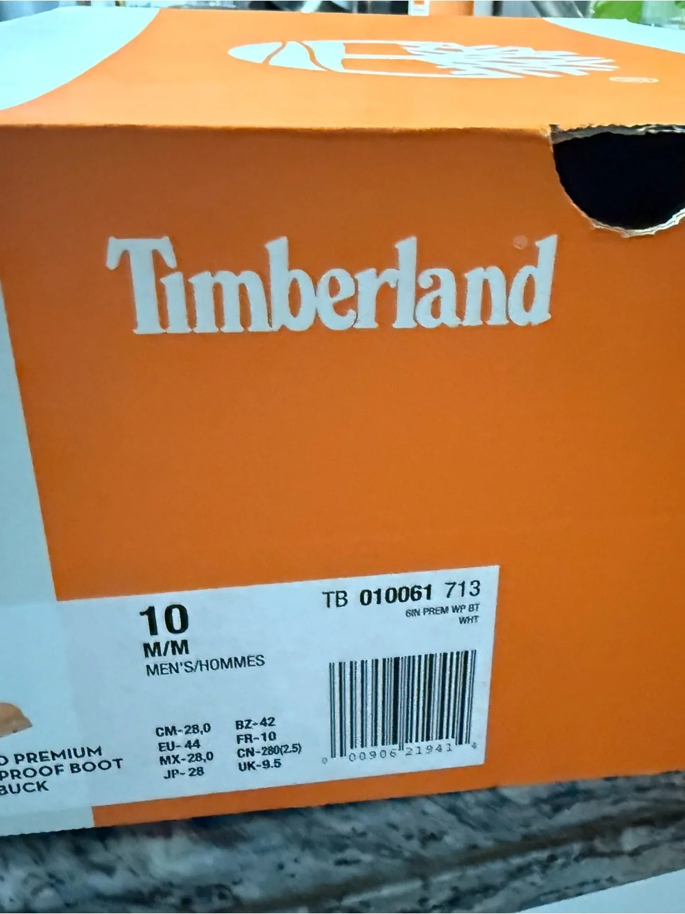 Timberland Orange Box with White Logo
